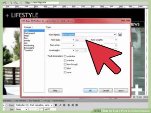 نحوه اضافه کردن فونت به Dreamweaver ( مرحله سوم : افزودن فونت)
