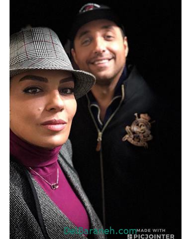 سارا خوئینی ها و امیر حسین رستمی پشت صحنه سریال آچمز