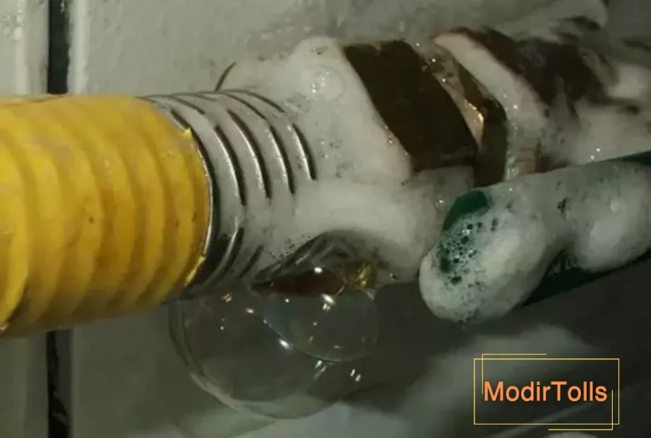 تست نشت گاز با آب و صابون