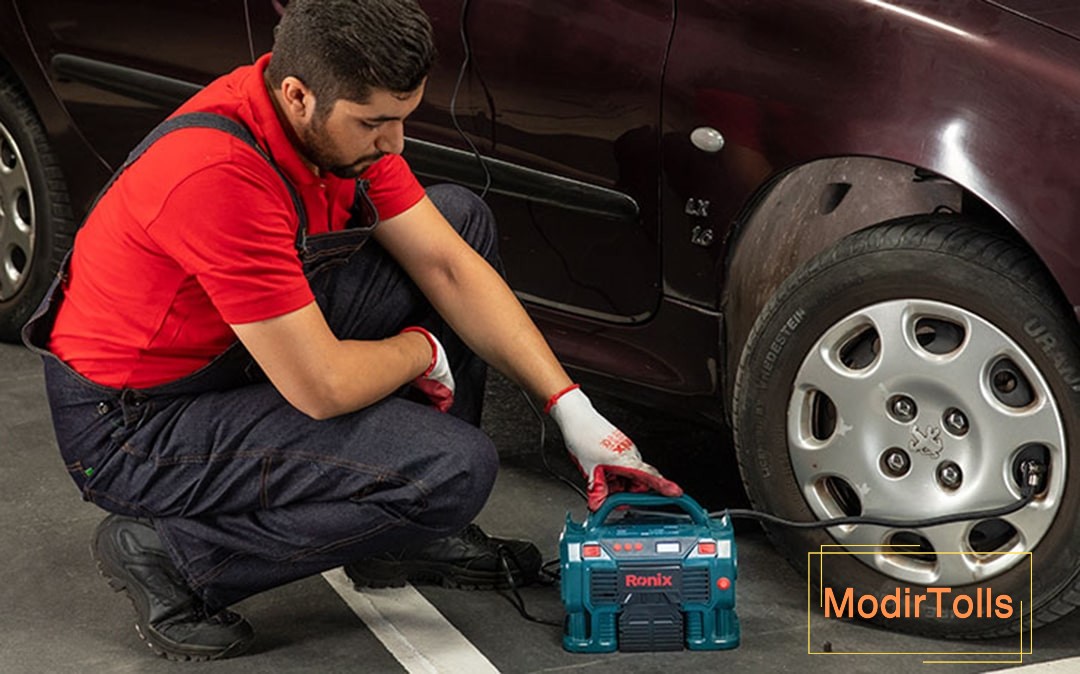 استفاده از مینی کمپرسور جهت اندازه گیری میزان باد لاستیک