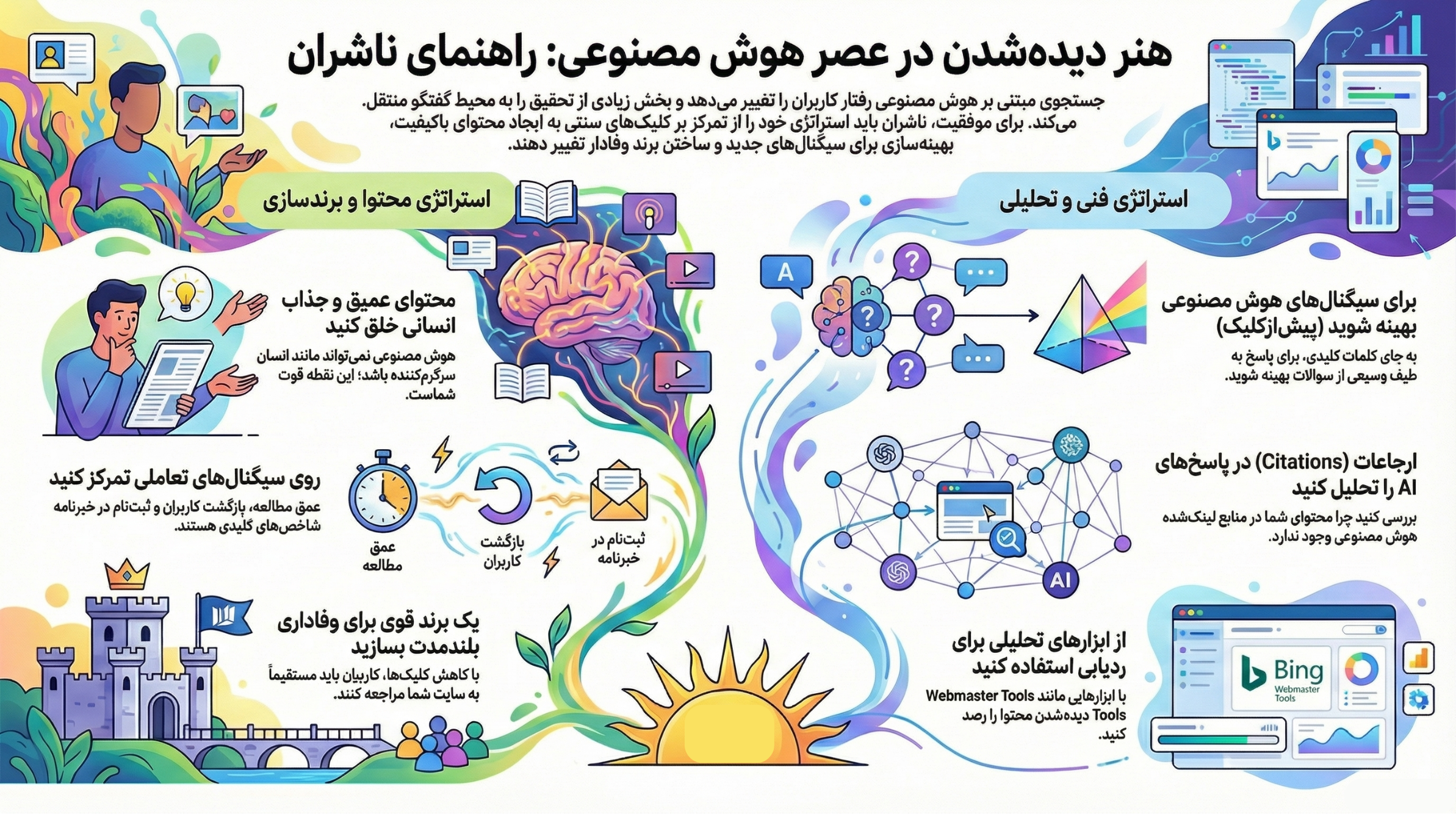 اینفوگرافیک سیگنال‌ها برای دیده‌شدن در جستجوی هوش مصنوعی