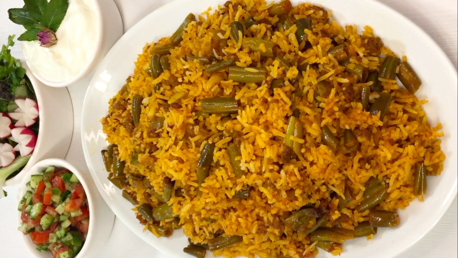 طرز تهیه لوبیا پلو با گوشت چرخ شده مجلسی خوشمزه /آشپزی غذای ایرانی با هلن