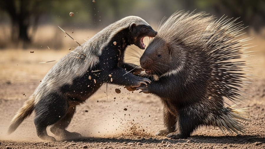 مستند حیات وحش / حیوانات جدید / نبرد گورکن عسلخوار با جوجه تیغی