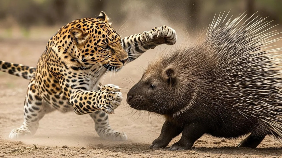 مستند حیوانات - حیات وحش جدید - رازبقا - جوجه تیغی در مقابل پلنگ