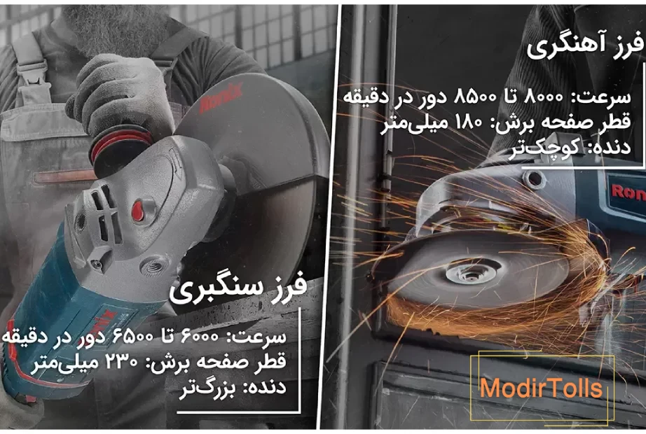 اینفوگرافی تفاوت فرز سنگبری و آهنگری