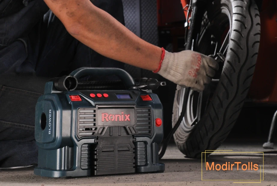 بادکردن تایر موتور با مینی کمپرسور
