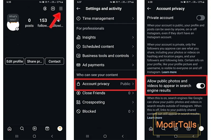 آموزش تغییر عکس پروفایل اینستاگرام و حل مشکلات عوض نشدن تصویر پروفایل -  ترفند سه