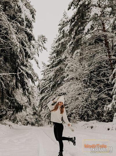 ایده ژست عکس تو برف