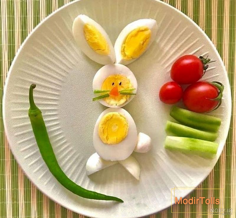 تزیین تخم مرغ آب پز ساده و شیک برای صبحانه کودکان، مدرسه و عروس