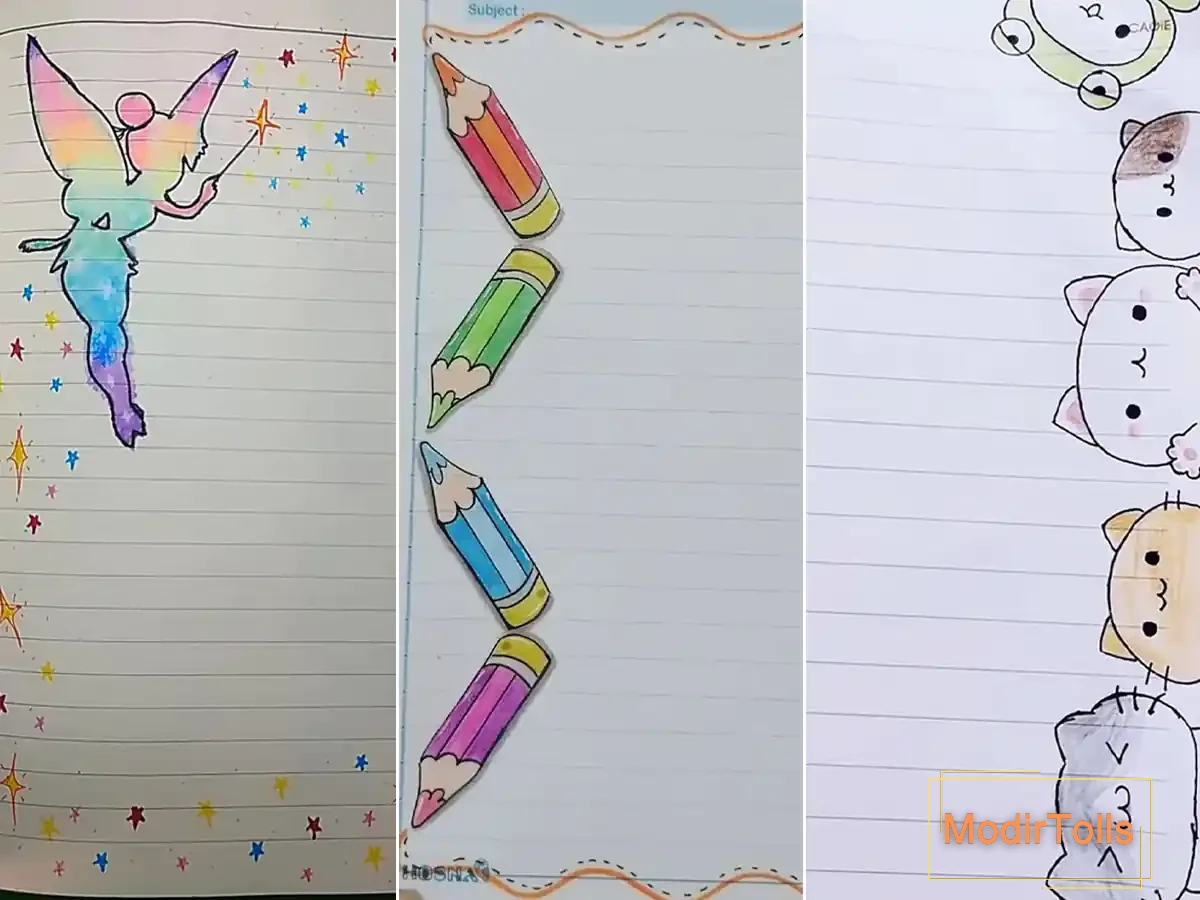 تزیین دفتر مشق دخترانه فانتزی شیک - عکس نودی تزیین دفتر مشق دخترانه فانتزی شیک - عکس نودی