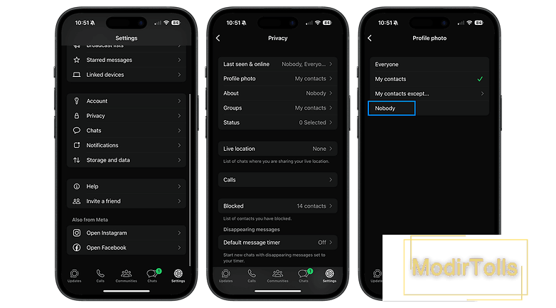 مخفی کردن عکس پروفایل واتساپ – بستن و قفل کردن عکس پروفایل واتساپ