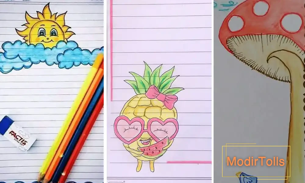 ۹۰ ایده تزیین دفتر مشق و املا با مداد رنگی در طرح‌ های جدید ۱۴۰۳ - سوییتی  بلاگ