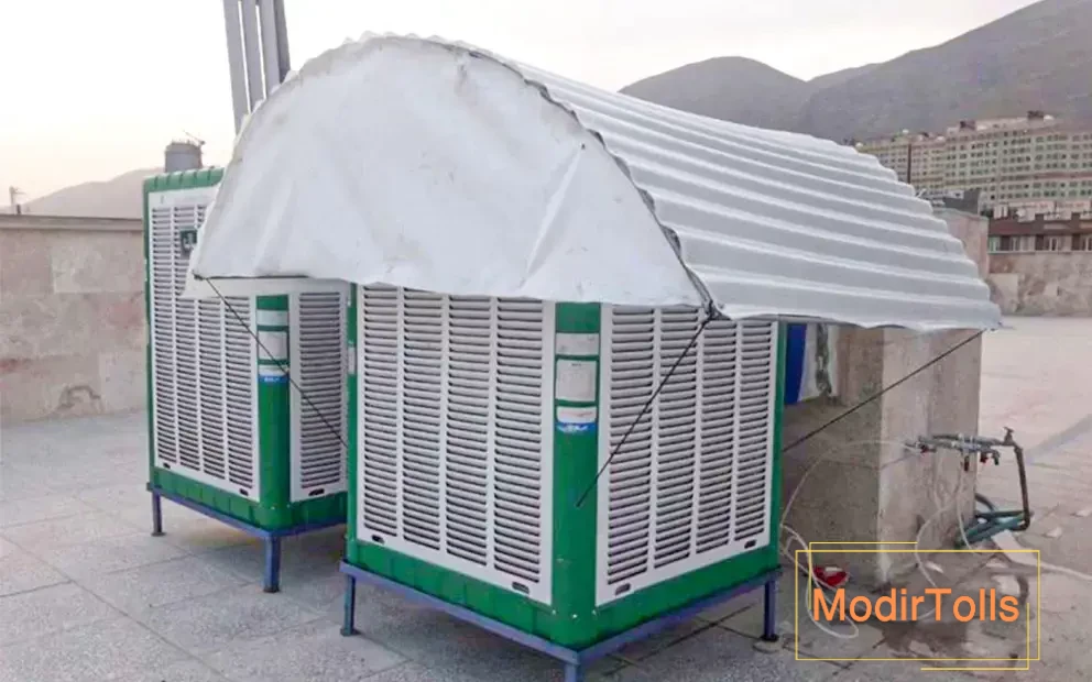 کولر و سایبان روی پشت بام